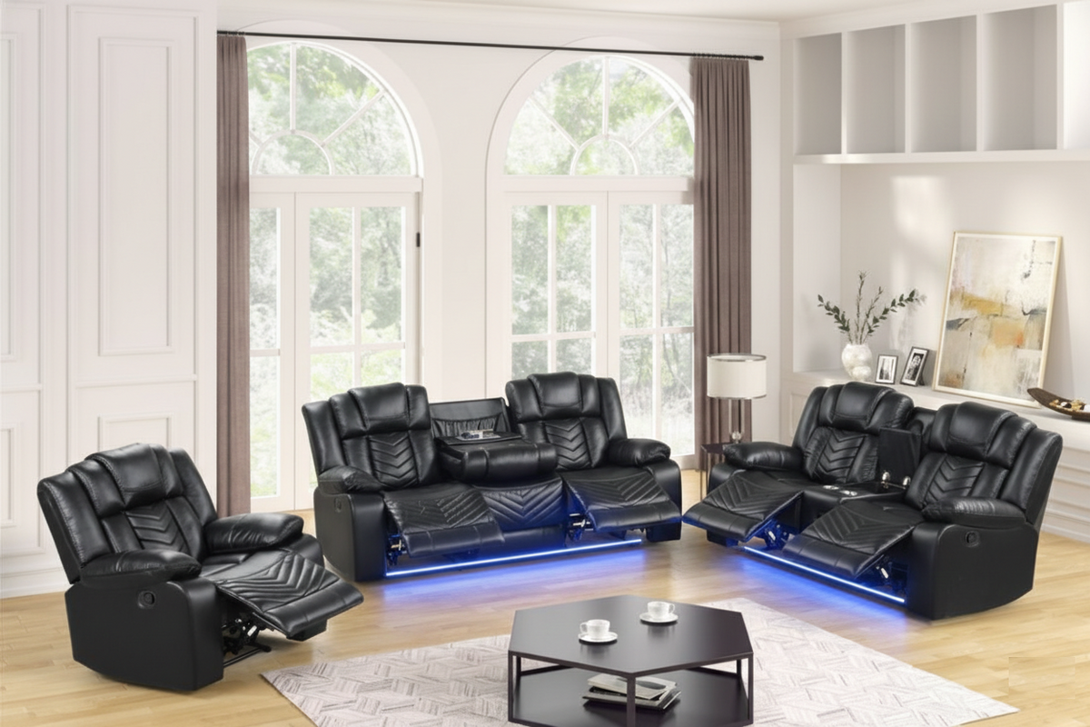 Ace Black - 3PC Reclining Set — additional view [1]