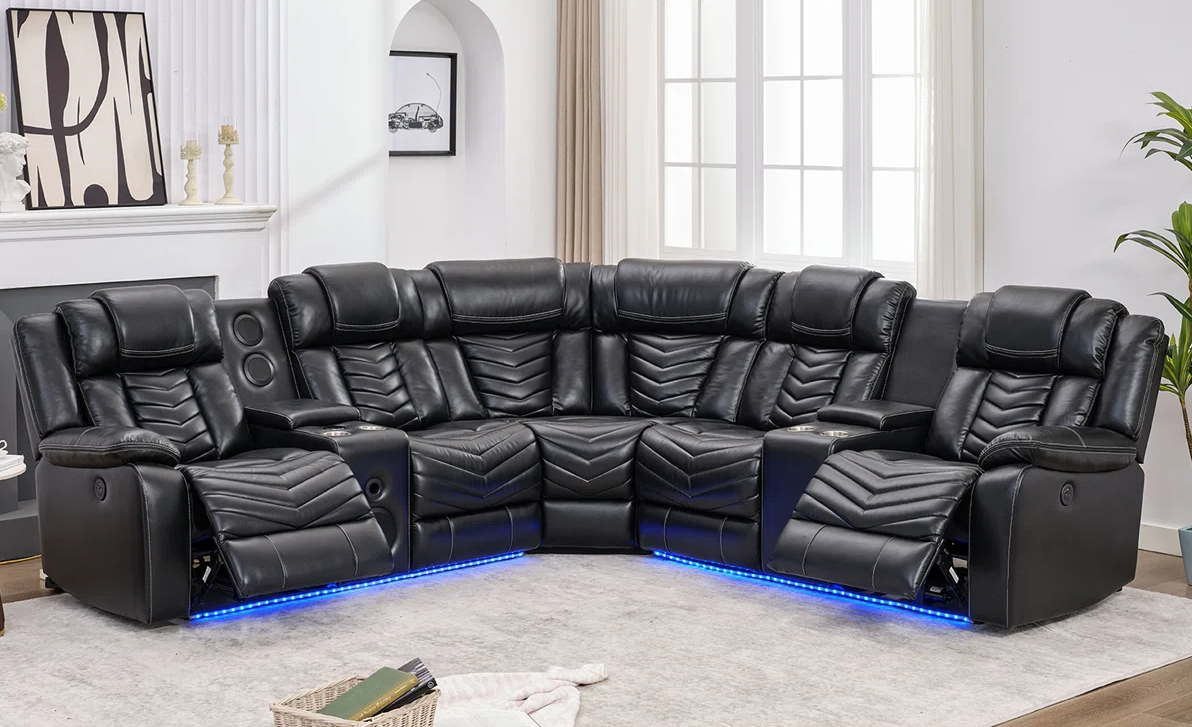 ACE26 Black Reclining Sectional — additional view [1]