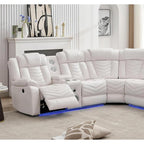 ACE27 White Reclining Sectional — Exact product detail: Left-side detail