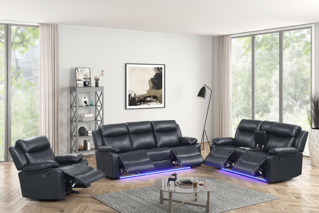 Aiden Black- 3PC Reclining Set — additional view [1]