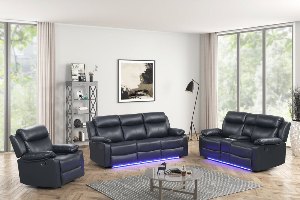 Aiden Black- 3PC Reclining Set — additional view [2]