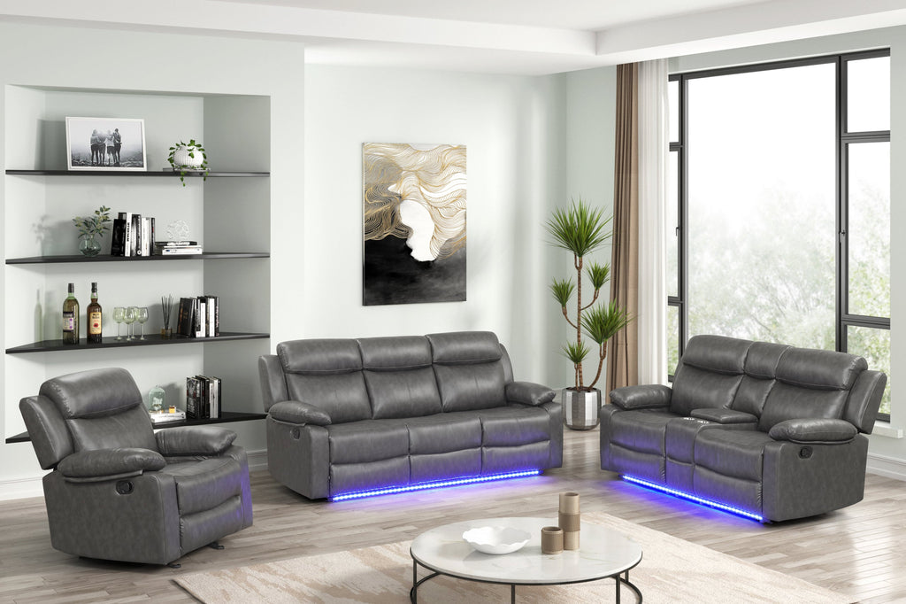 Aiden Gray - 3PC Reclining Set — additional view [2]