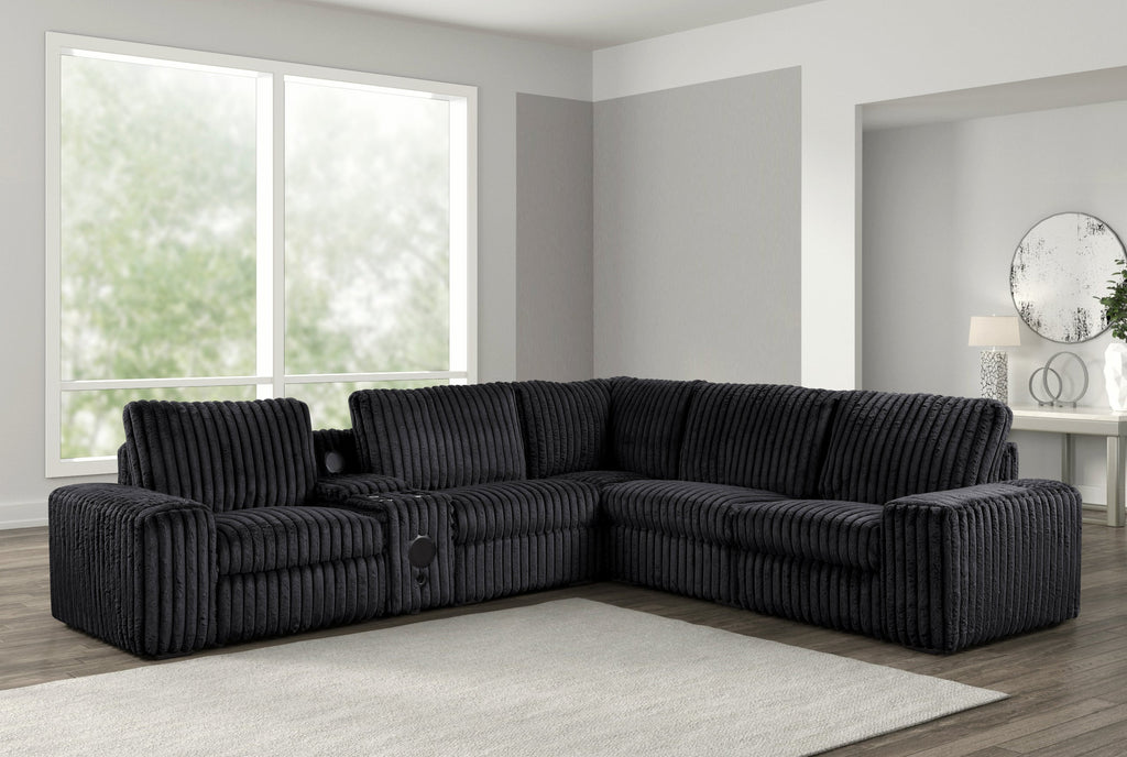 Amelia Onyx Power Reclining Sectional (w/ Bluetooth Speakers) — additional view [2]