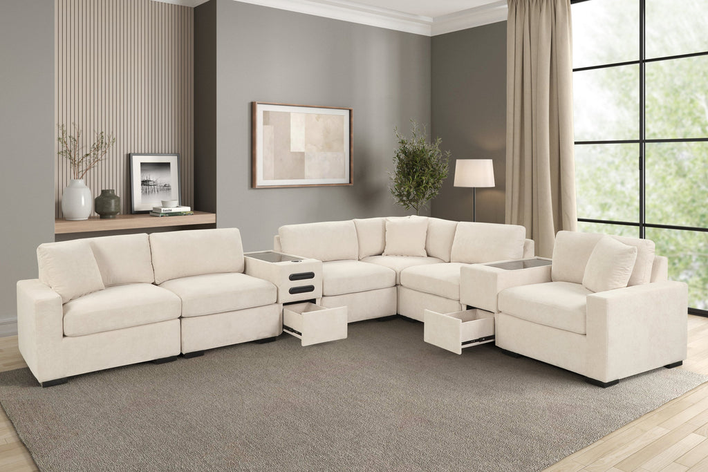 Barista Beige 8PC Modular Sectional Set (w/ Bluetooth Speaker) **NEW ARRIVAL** — additional view [1]