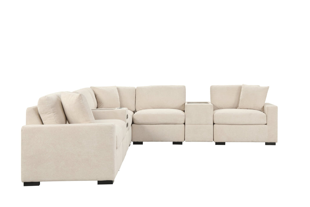 Barista Beige 8PC Modular Sectional Set (w/ Bluetooth Speaker) **NEW ARRIVAL** — additional view [3]