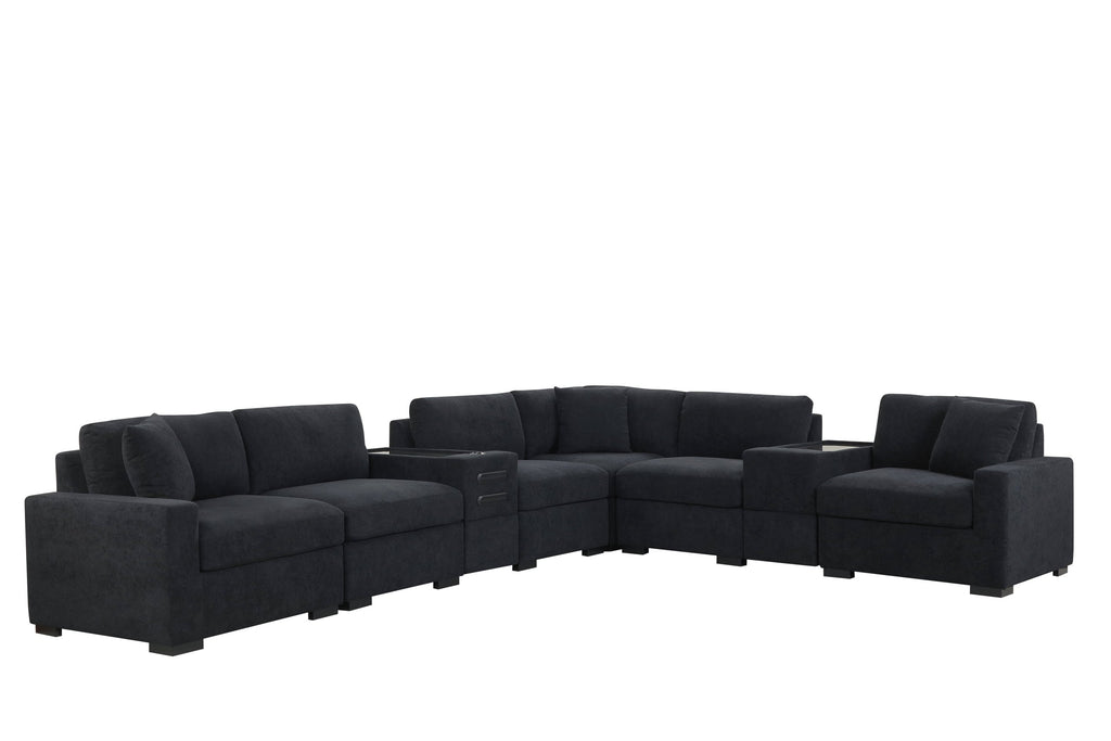 Barista Black 8PC Modular Sectional Set (w/ Bluetooth Speaker) **NEW ARRIVAL** — additional view [3]