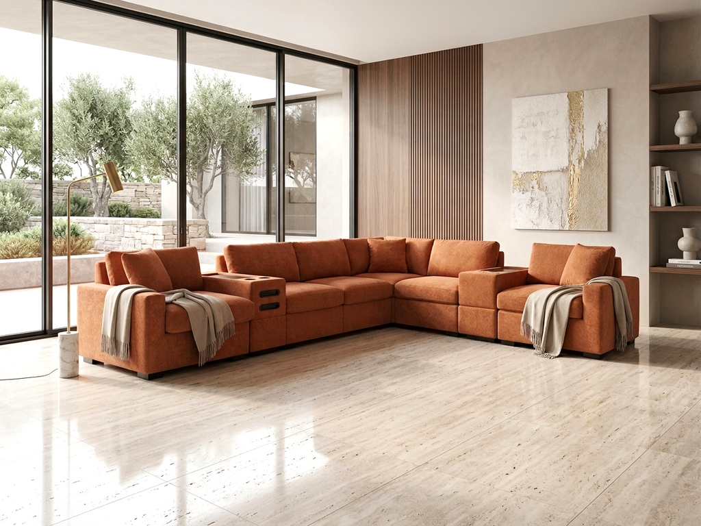 Barista Rust 8PC Modular Sectional Set (w/ Bluetooth Speaker) **NEW ARRIVAL** — additional view [2]