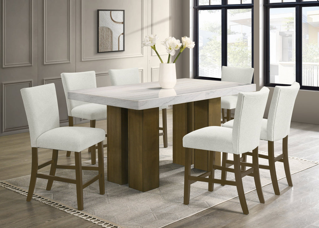 Capri20 - (GENUINE MARBLE) Counter Height Table & 6-Chairs — additional view [1]