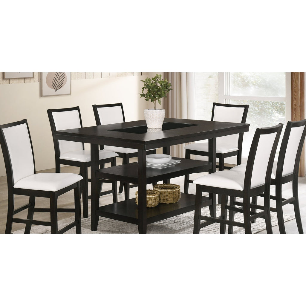 Condor White - Counter-Height Table and 6 Chairs — Exact product detail: Center detail