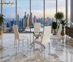 D108 - White - Glass Table + 4 Chairs — additional view [1]
