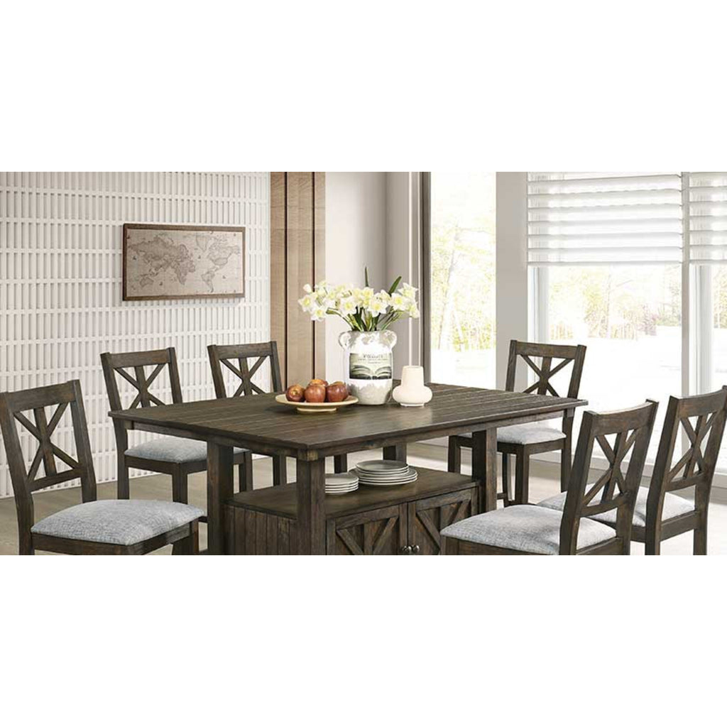 D380 Counter-Height Table and 6 Chairs Set