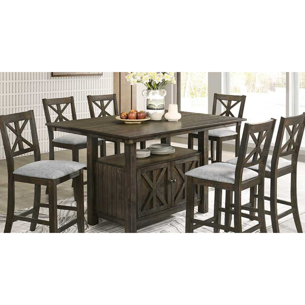D380 - Counter-Height Table and 6 Chairs Set — Exact product detail: Center detail