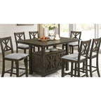 D380 - Counter-Height Table and 6 Chairs Set — Exact product detail: Center detail
