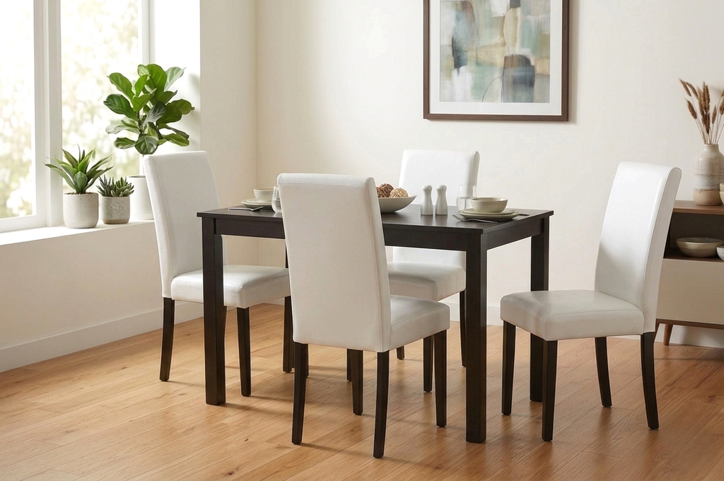 D700 White - Table + 4 Chairs **NEW ARRIVAL** — additional view [1]