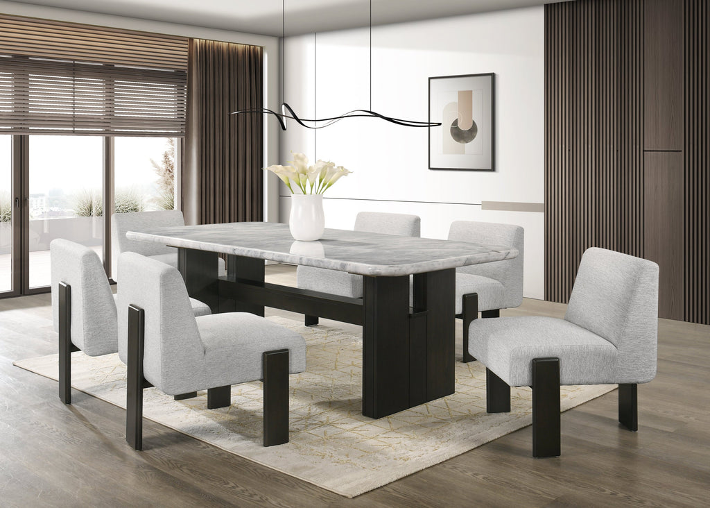 Diva- (GENUINE MARBLE) Table & 6-Chairs **NEW ARRIVAL ** — additional view [1]