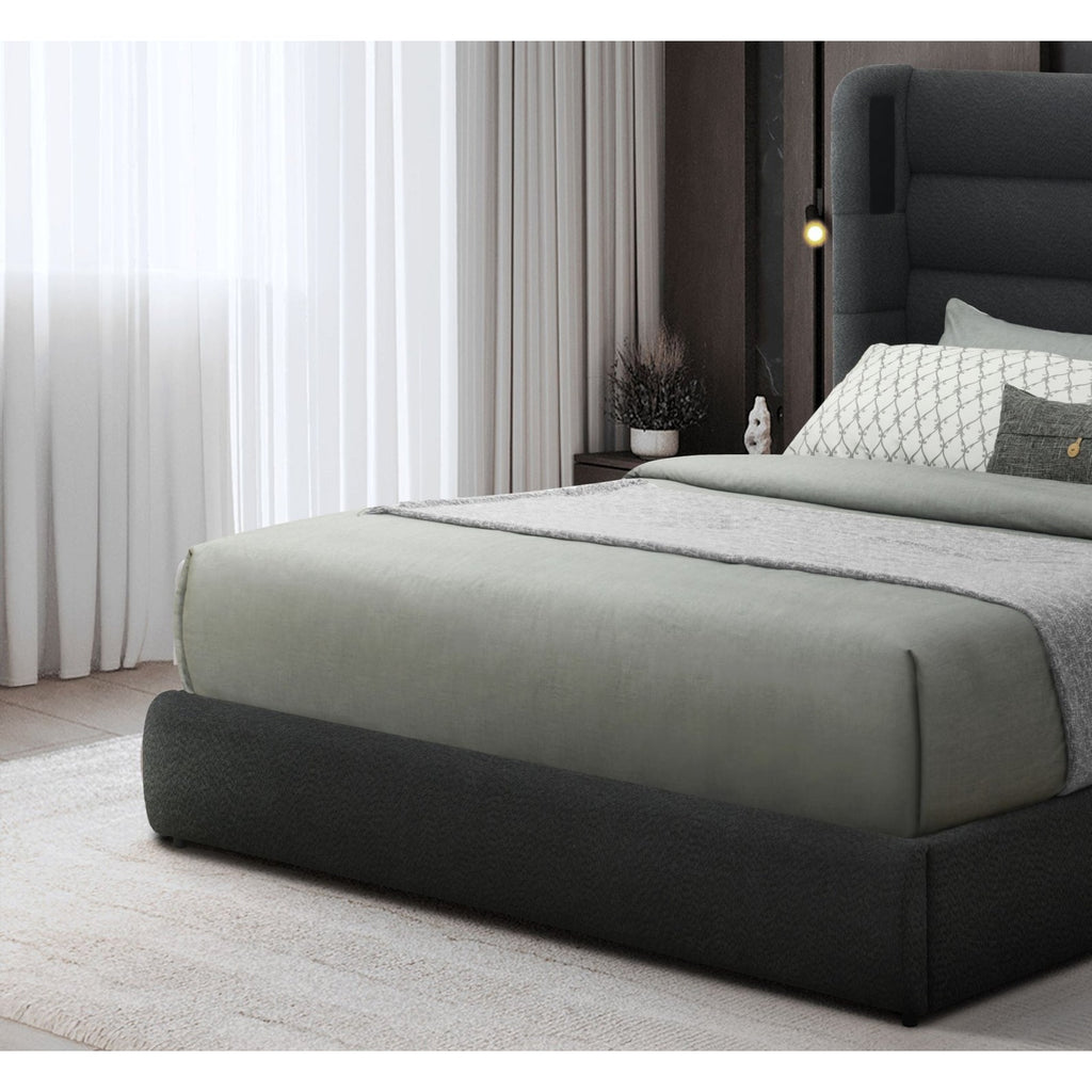Hero Black Platform Bed with Bluetooth Speaker