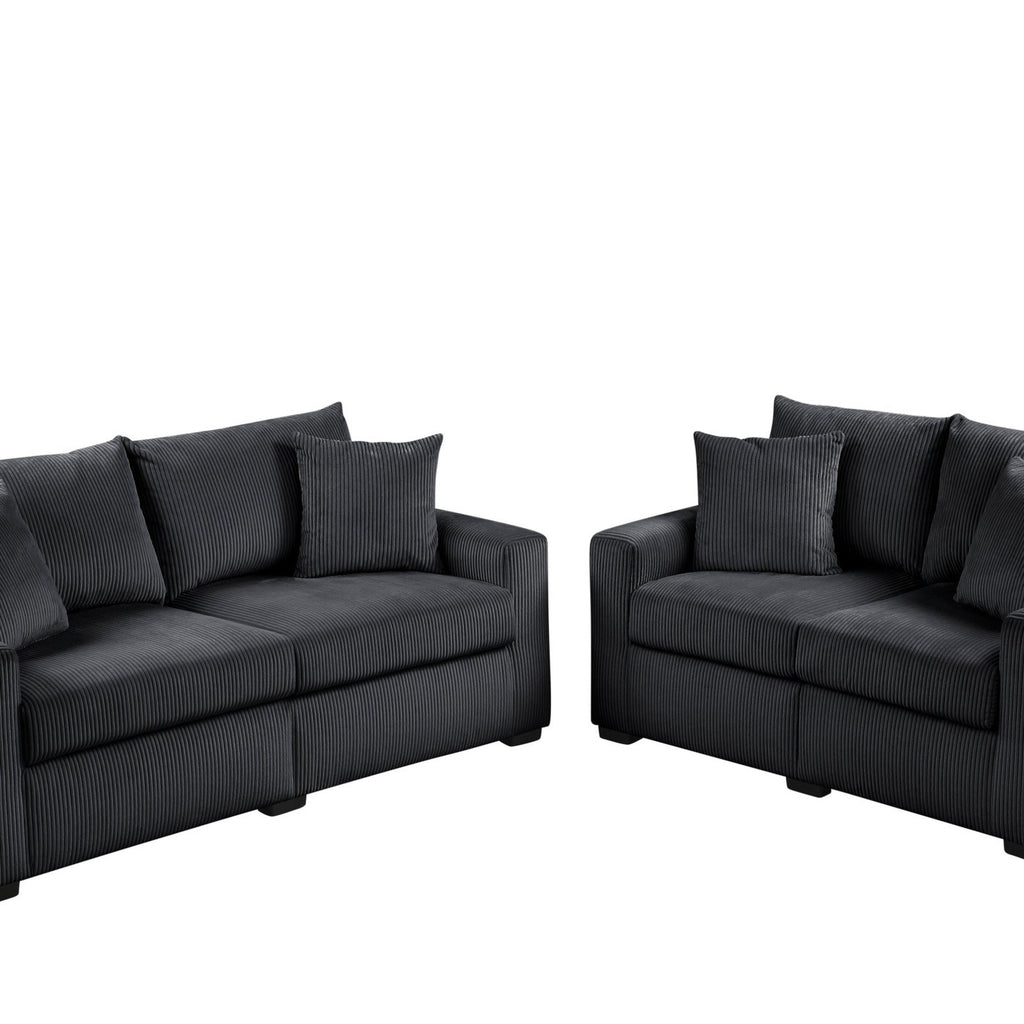 HH1123 Black - Sofa and Loveseat Set — Exact product detail: Center detail