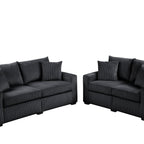 HH1123 Black - Sofa and Loveseat Set — Exact product detail: Center detail
