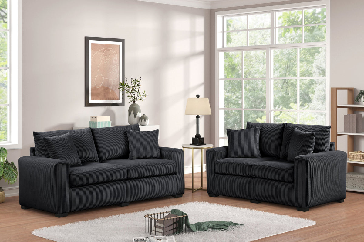 HH1123 Black - Sofa & Loveseat Set — additional view [1]