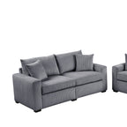 HH1124 Gray - Sofa and Loveseat Set — Exact product detail: Left-side detail