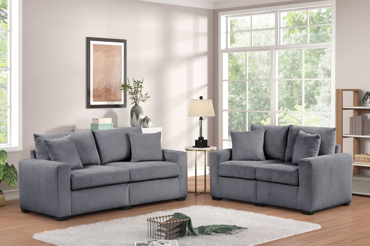 HH1124 Gray - Sofa & Loveseat Set — additional view [1]