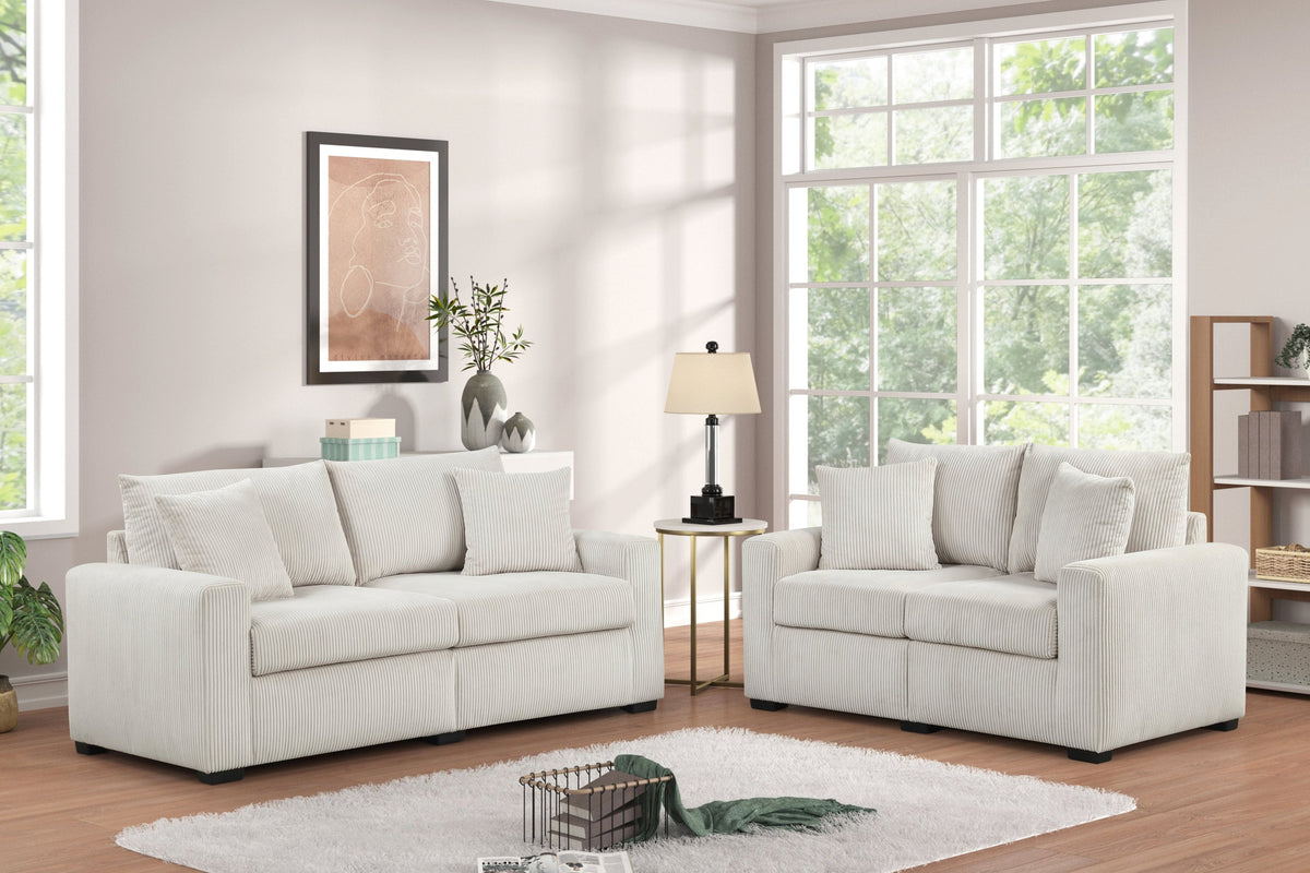 HH1125 Beige - Sofa & Loveseat Set — additional view [1]