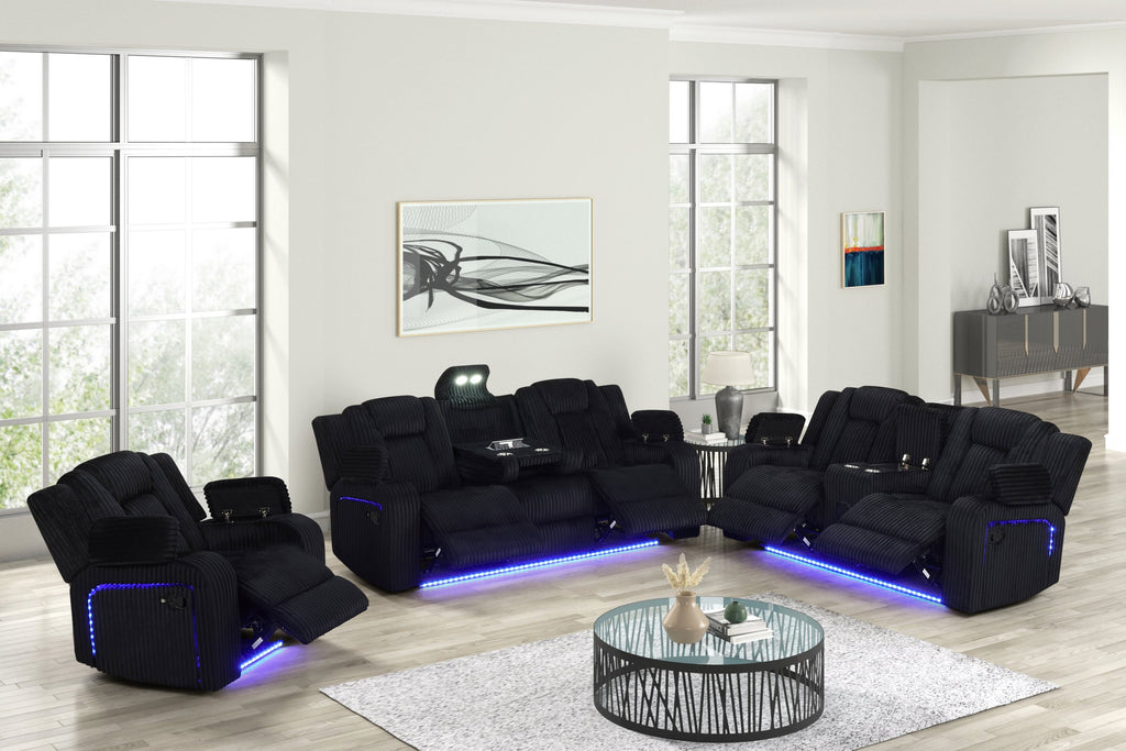 Hulk10 Black - 3PC Reclining Set — additional view [1]
