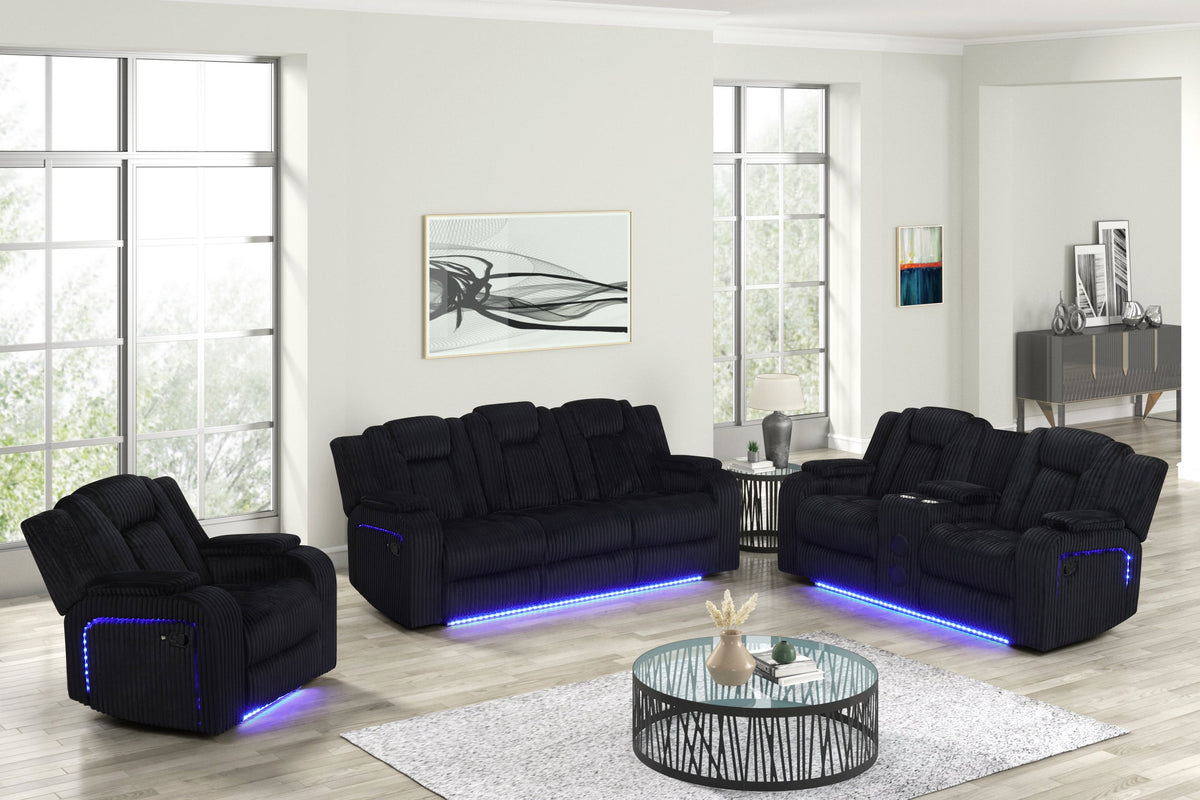 Hulk10 Black - 3PC Reclining Set — additional view [2]