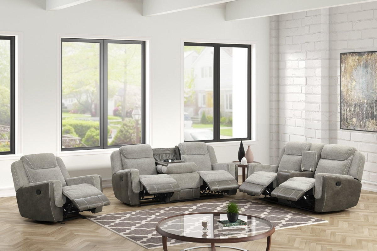 LISA - Gray 3pc Reclining Set — additional view [1]