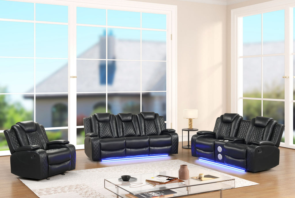 Luz Black - 3PC Reclining Set — additional view [2]