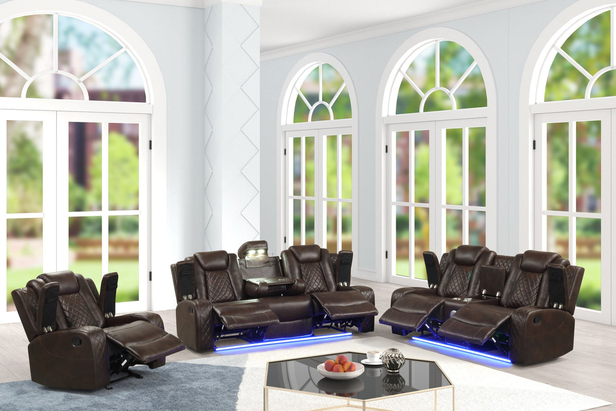 Luz Brown - 3PC Reclining Set — additional view [1]