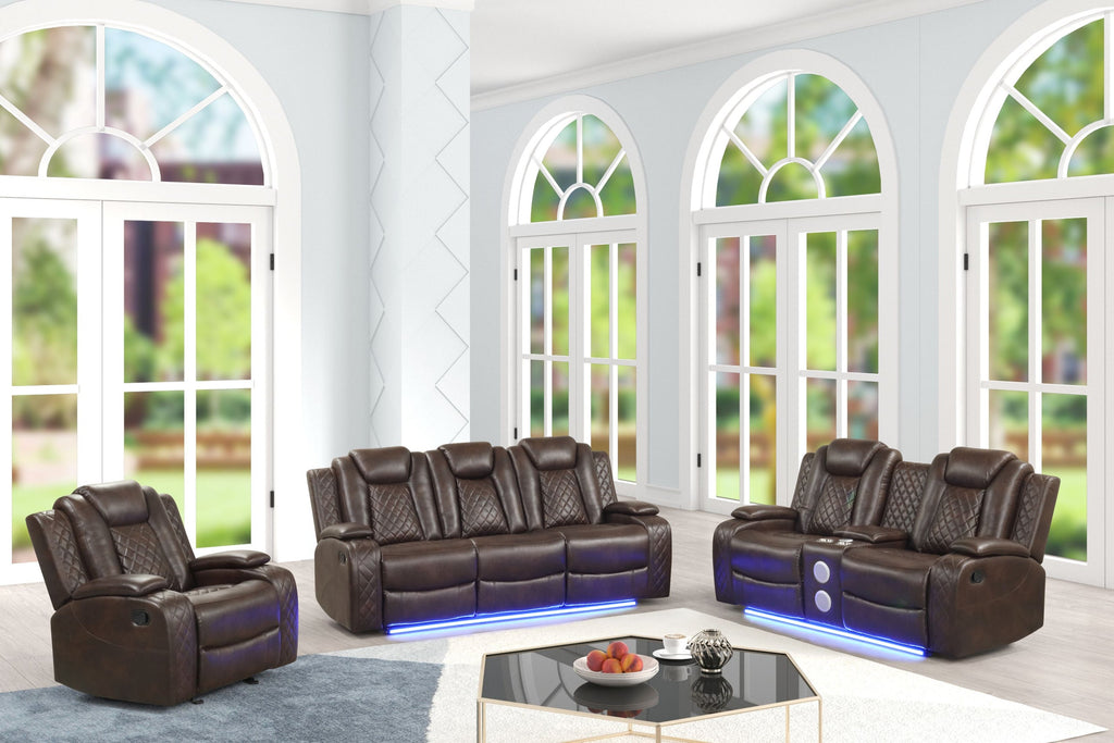 Luz Brown - 3PC Reclining Set — additional view [2]