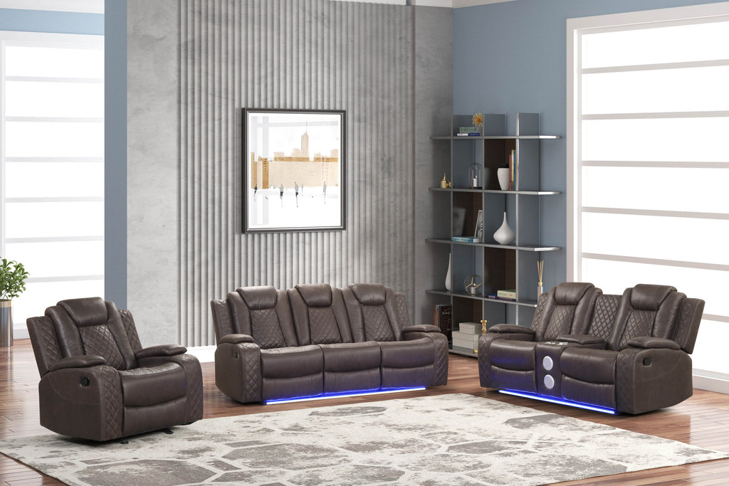Luz Chocolate - 3PC Reclining Set — additional view [2]
