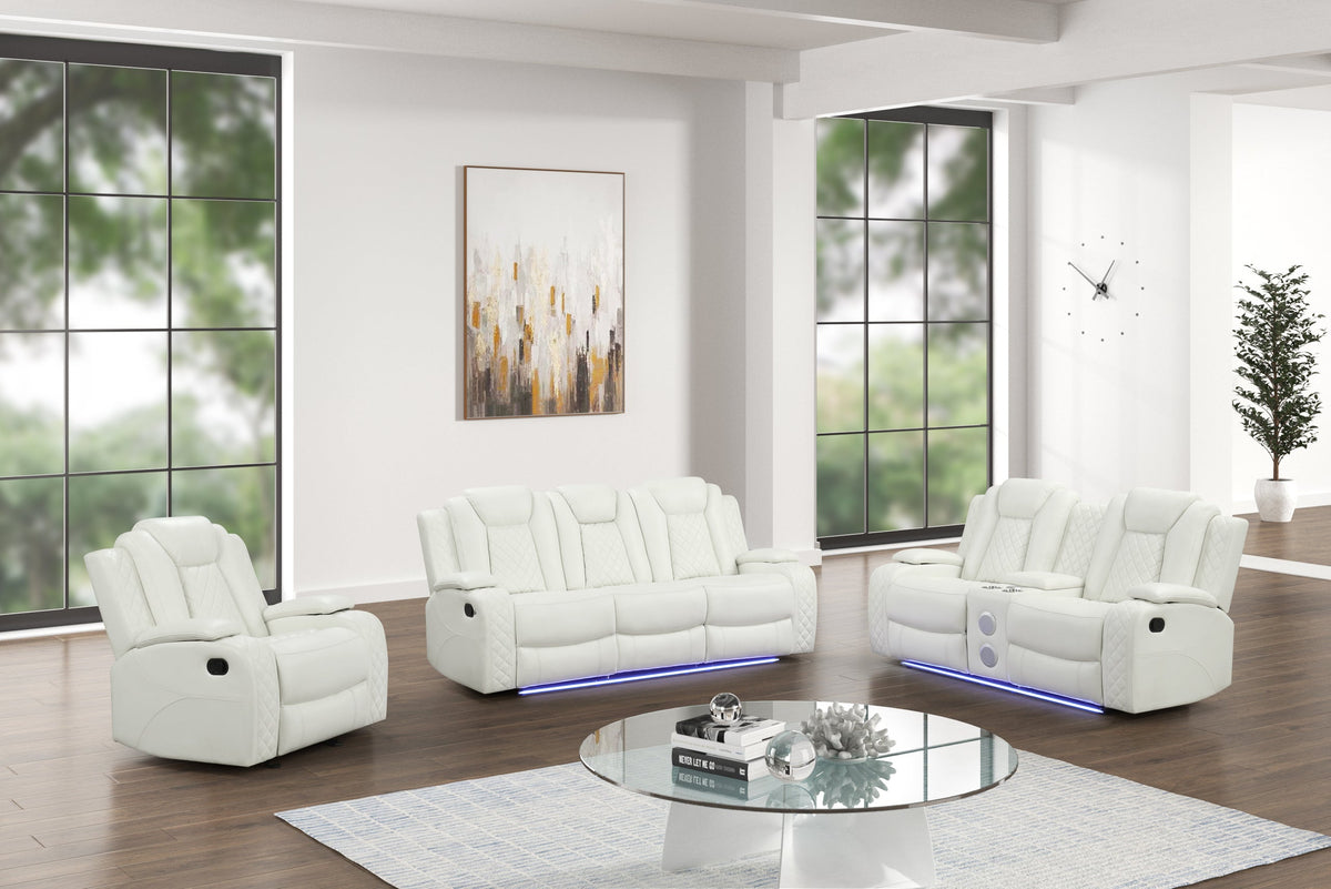 Luz White - 3PC Reclining Set — additional view [2]
