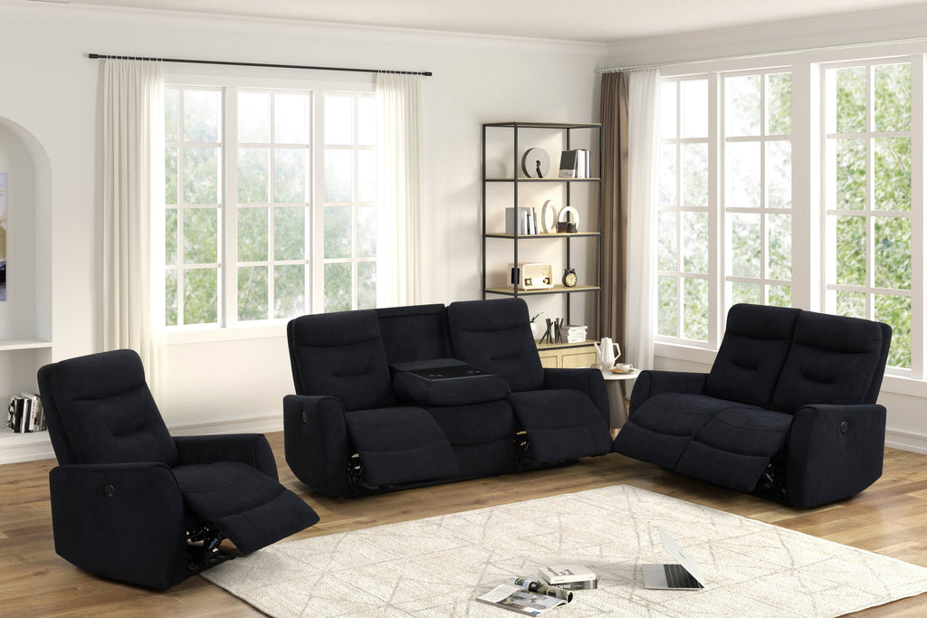 Nina Black - 3PC Power Reclining Set — additional view [1]