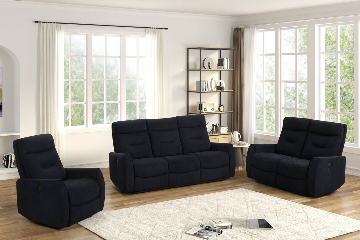 Nina Black - 3PC Power Reclining Set — additional view [2]