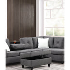Rocket Charcoal Reversible Sectional — Exact product detail: Center detail