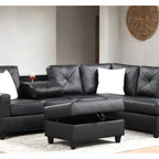 Rocket PU Reversible Sectional — Black