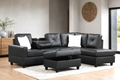 Rocket PU Reversible Sectional (Black) — additional view [1]