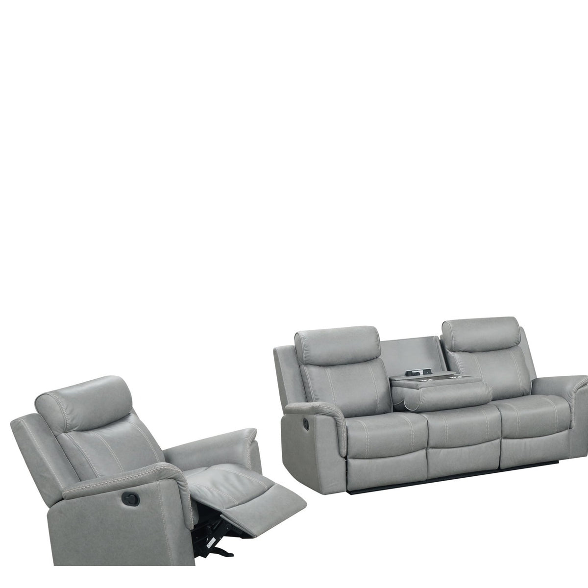 Sofia10 - 3-Piece Reclining Set — Exact product detail: Left-side detail