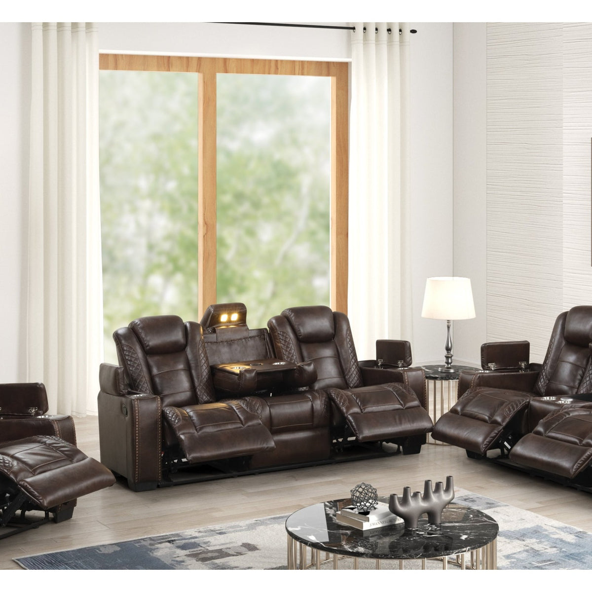 STEFANO60 3-Piece Reclining Set — Exact product detail: Center detail