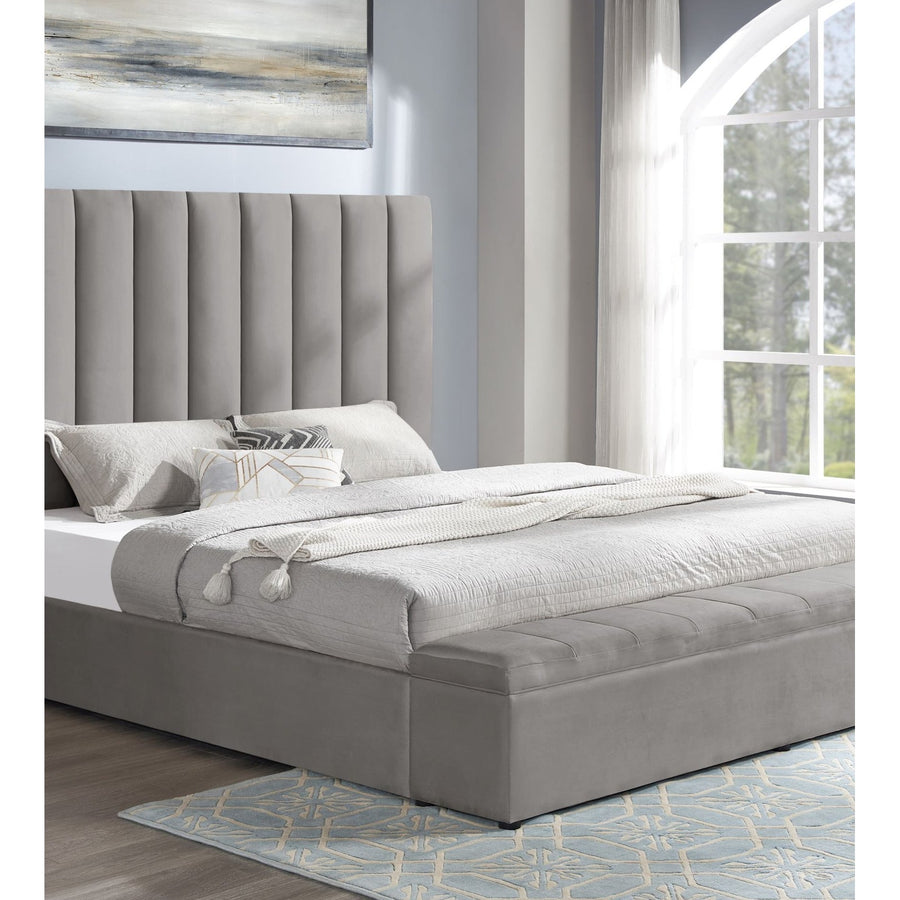 Valencia Gray Platform Bed — Queen and King