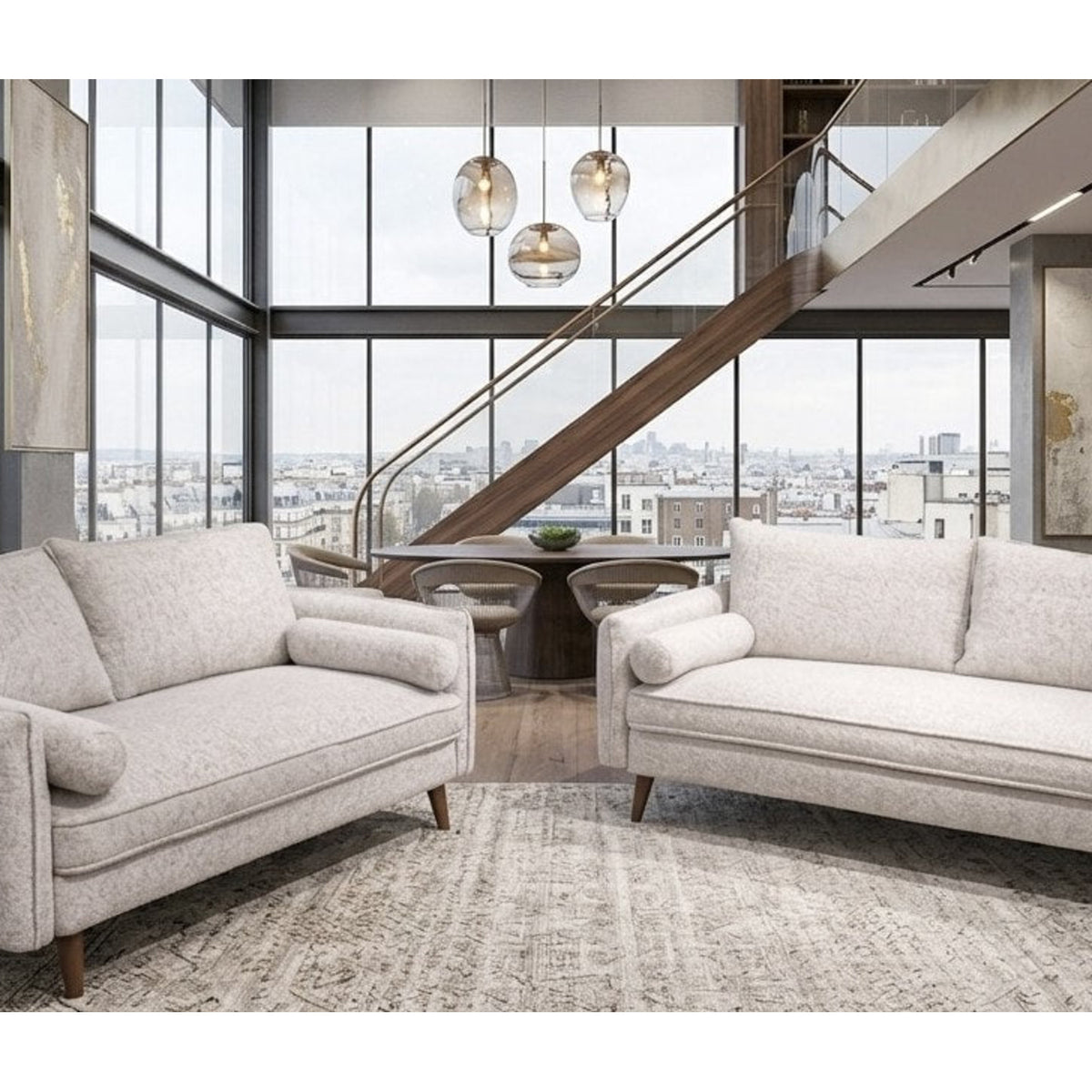 Vanti Beige - 2-Piece Living Room Set — Exact product detail: Center detail