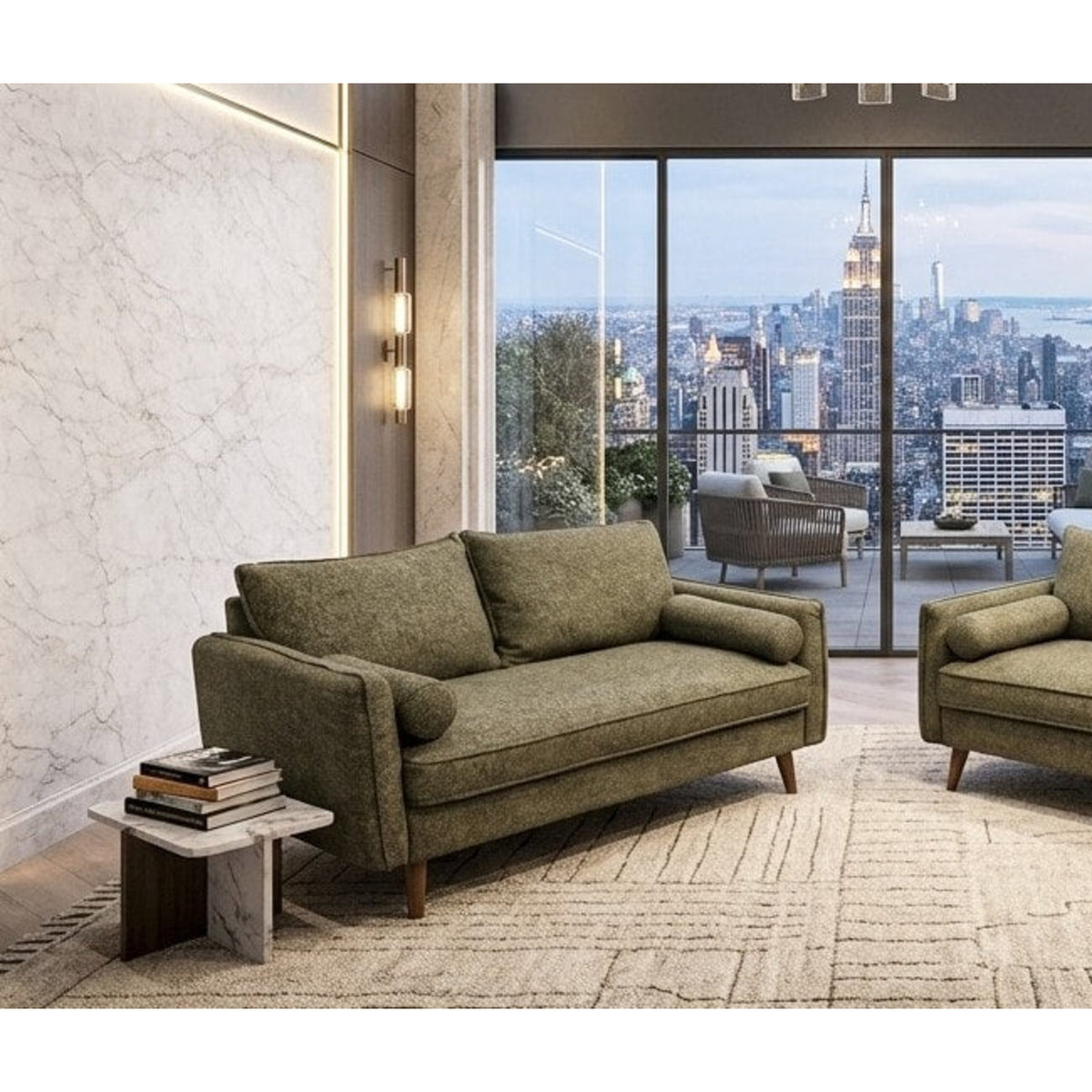 Vanti Green - 2-Piece Living Room Set — Exact product detail: Left-side detail