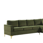 Vogue2 Olive Sectional — Exact product detail: Left-side detail