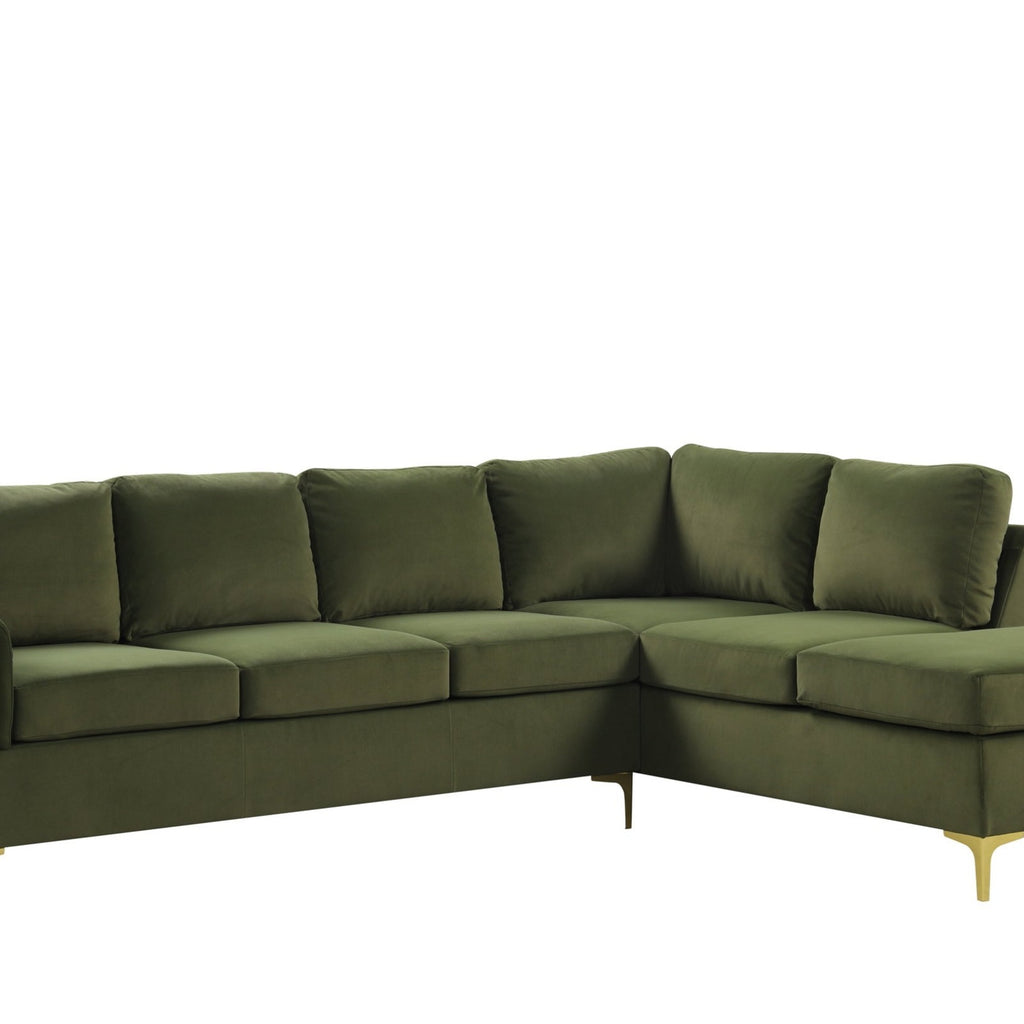 Vogue2 Olive Sectional — Exact product detail: Center detail