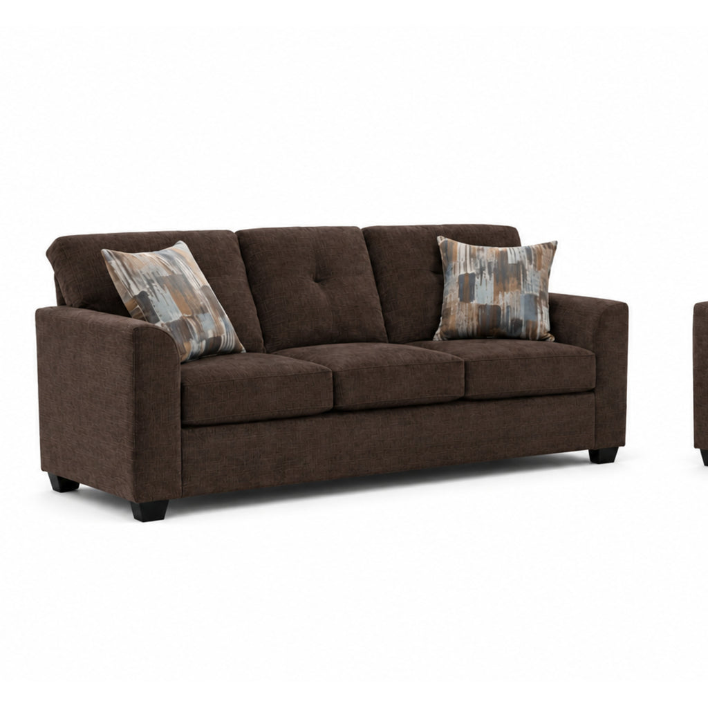 Washington 3000 Chocolate Sofa and Loveseat — Exact product detail: Left-side detail