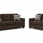 Washington 3000 Chocolate Sofa and Loveseat — Exact product detail: Center detail