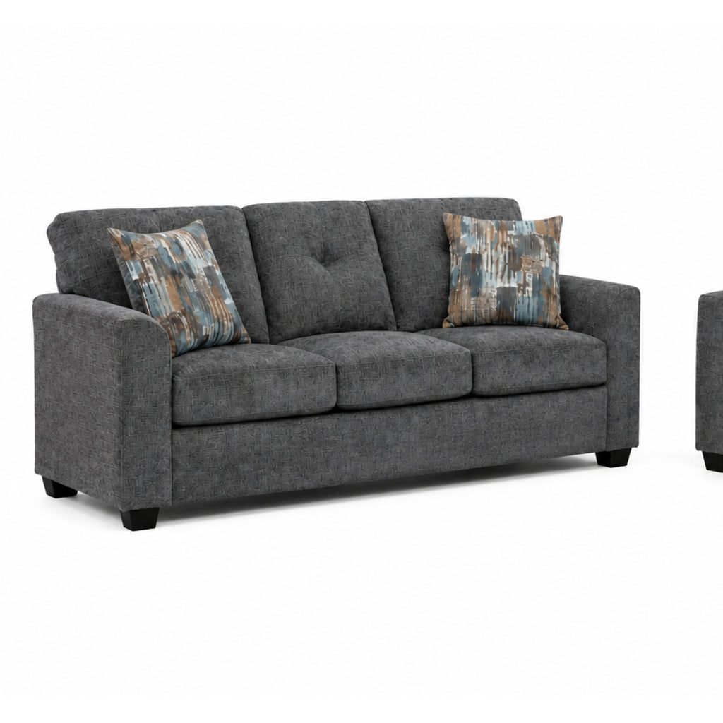 Washington 3000 Gray Sofa and Loveseat — Exact product detail: Left-side detail