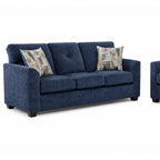 Washington 3000 Navy Sofa and Loveseat — Exact product detail: Left-side detail